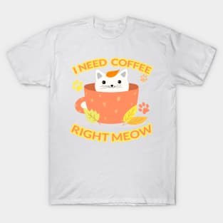 Cats Drinking Coffee - A Funny Art That Will Make You Smile! T-Shirt